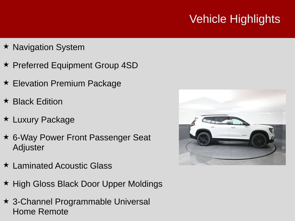 New 2026 GMC Acadia Elevation w/ Black Edition AWD/4WD image 2