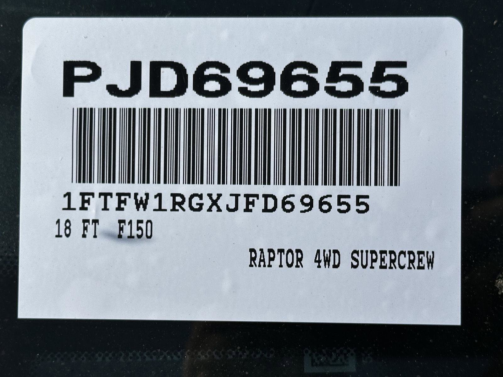 Used 2018 Ford F150 Raptor w/ Equipment Group 802A Luxury image 15