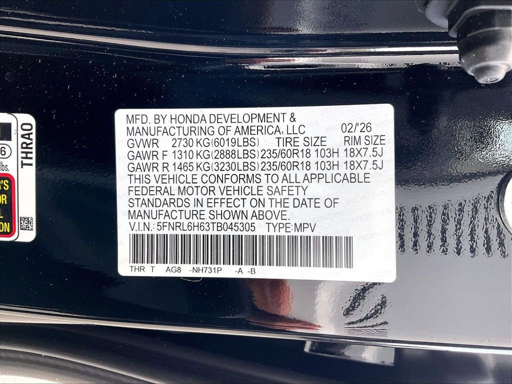 New 2026 Honda Odyssey EX-L image 17