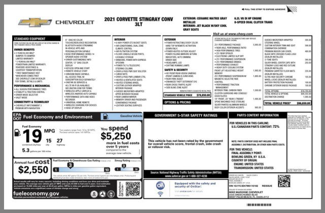 Used 2021 Chevrolet Corvette Stingray Premium Conv w/ Z51 Performance Package image 30