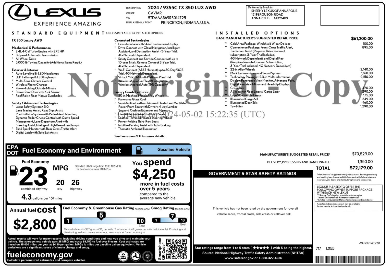 Used 2024 Lexus TX 350 AWD image 57