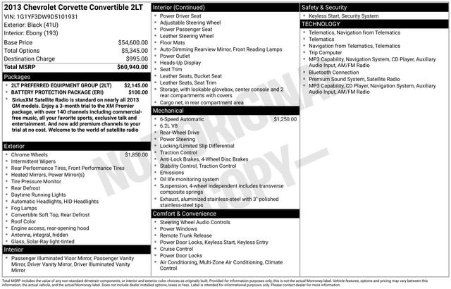 Used 2013 Chevrolet Corvette Convertible w/ 2LT Preferred Equipment Group RWD image 22