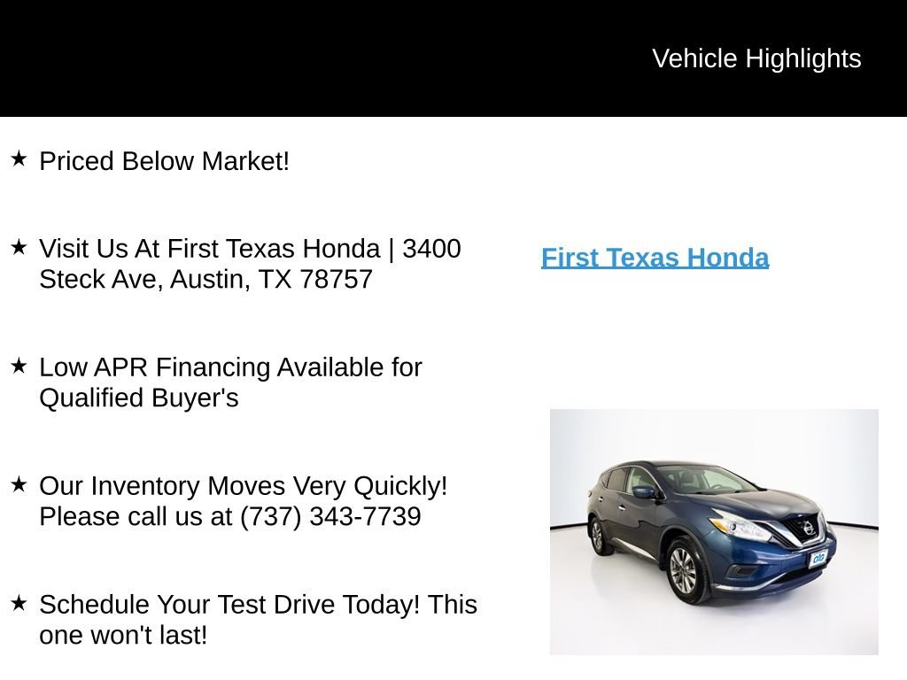 Used 2016 Nissan Murano S FWD image 9
