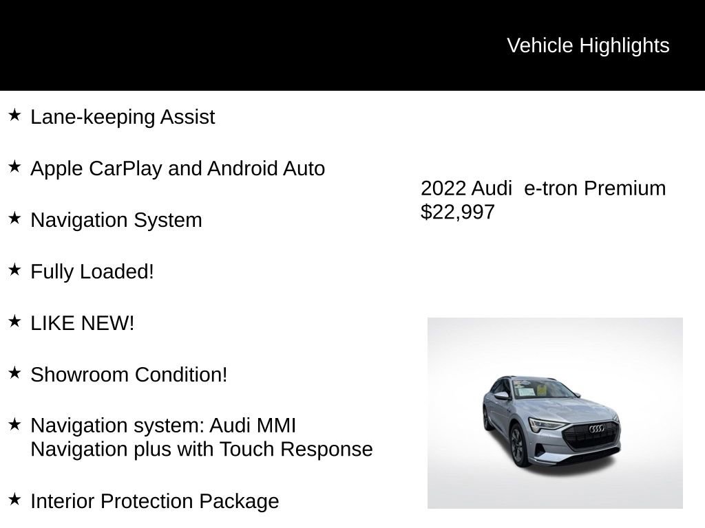 Used 2022 Audi e-tron Premium w/ Convenience Plus Package image 4