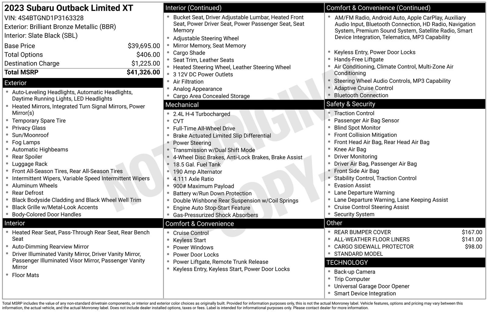Used 2023 Subaru Outback Limited XT image 20