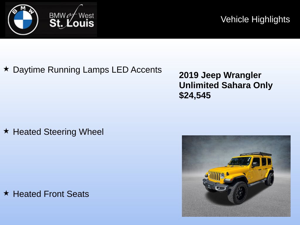 Used 2019 Jeep Wrangler Unlimited Sahara w/ Uconnect 4C Nav & Sound Group AWD/4WD image 16