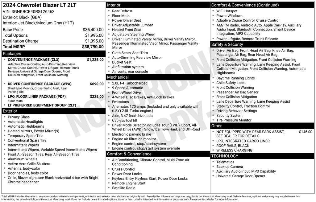 Certified 2024 Chevrolet Blazer LT w/ Convenience Package FWD image 9