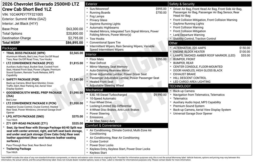 New 2026 Chevrolet Silverado 2500 LTZ w/ Trail Boss Package AWD/4WD image 36