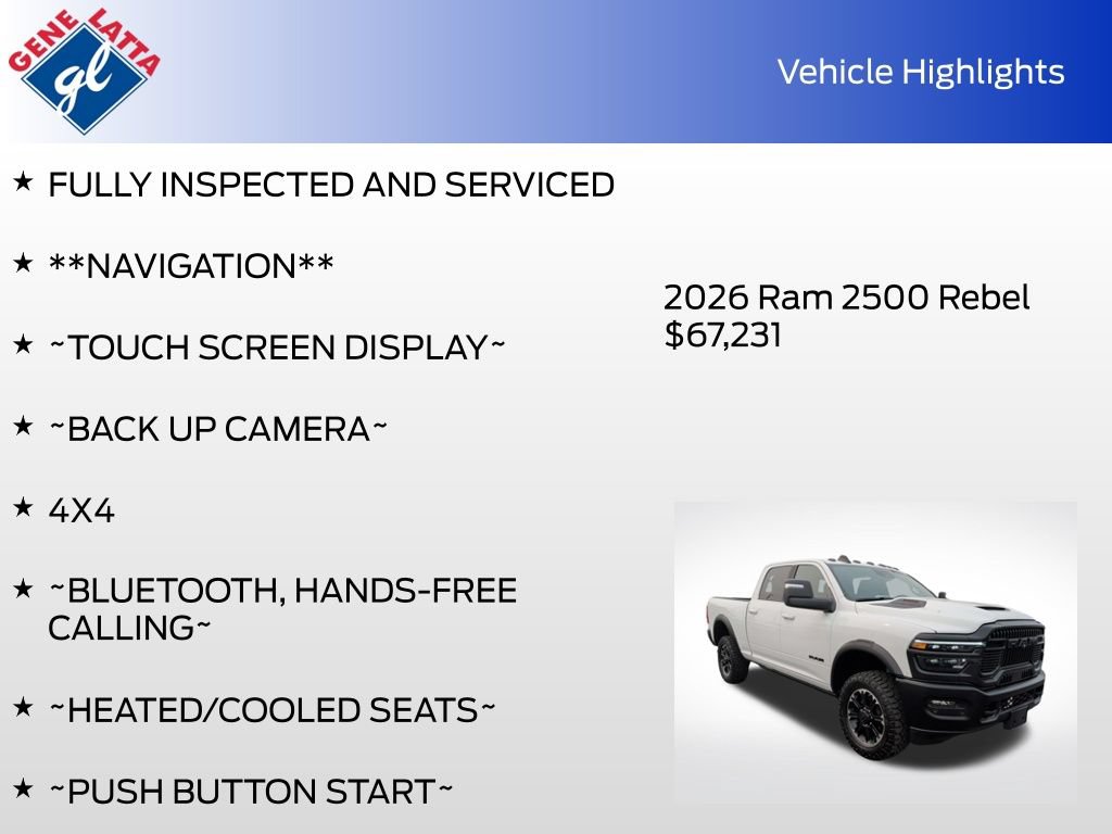 Used 2026 RAM 2500 Rebel w/ Rebel Level 2 Equipment Group AWD/4WD image 34