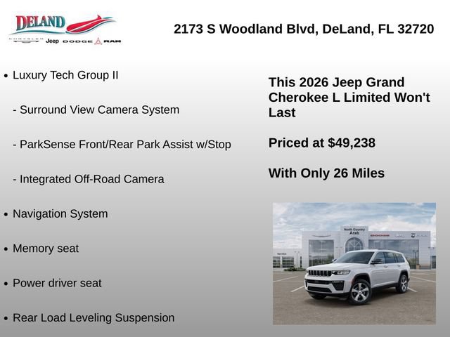 New 2026 Jeep Grand Cherokee L Limited w/ Luxury Tech Group II RWD image 23