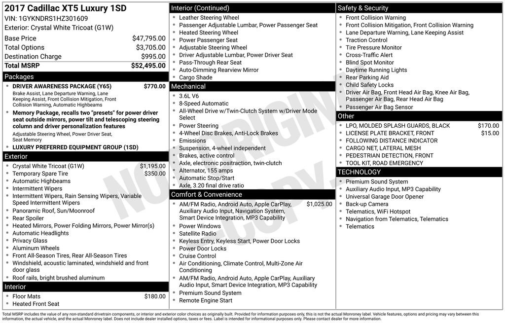 Used 2017 Cadillac XT5 Luxury w/ Driver Awareness Package image 22