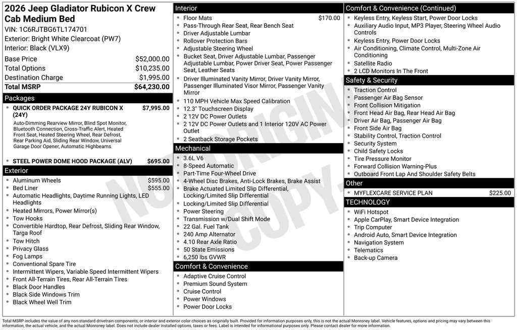 New 2026 Jeep Gladiator Rubicon AWD/4WD image 7