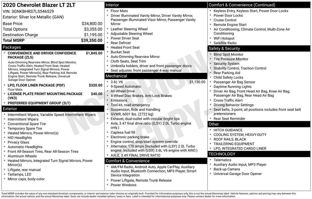 Used 2020 Chevrolet Blazer LT image 2