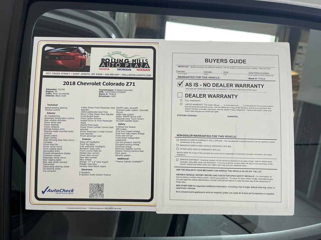 Used 2018 Chevrolet Colorado Z71 AWD/4WD image 41