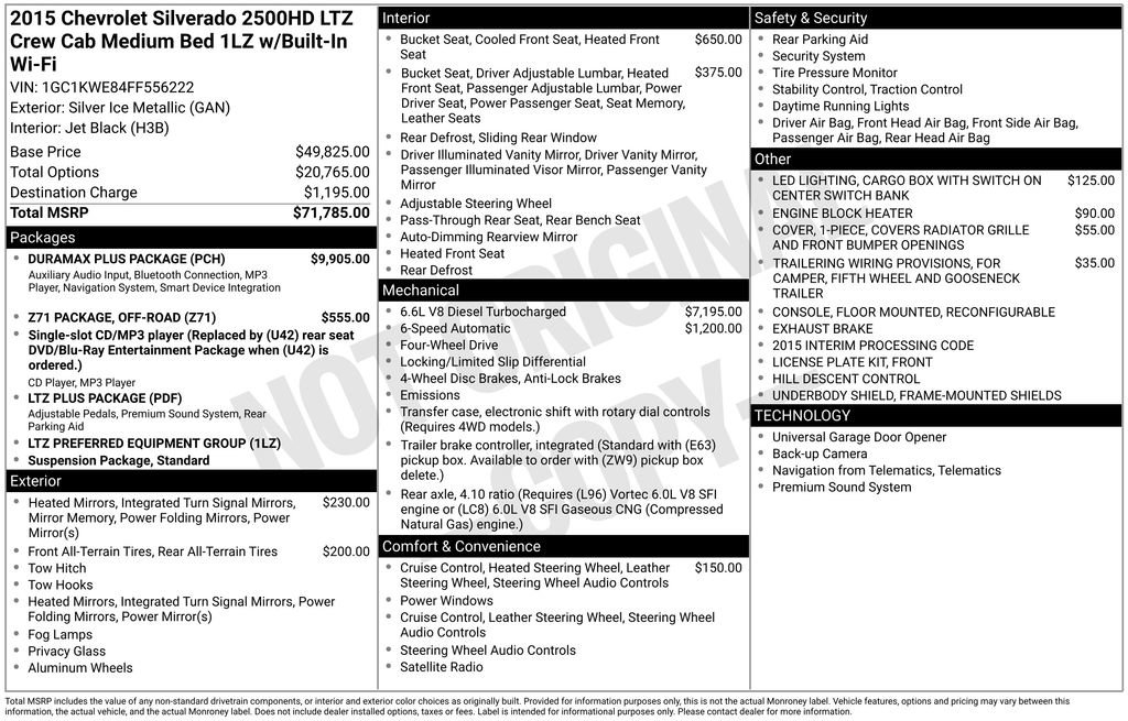 Used 2015 Chevrolet Silverado 2500 LTZ w/ Duramax Plus Package image 37