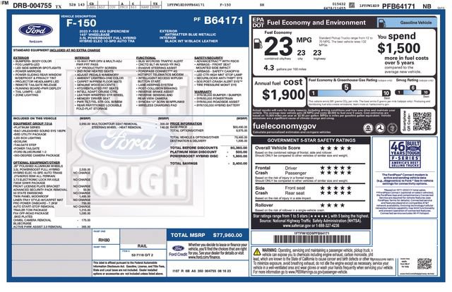 Used 2023 Ford F150 Platinum w/ Equipment Group 701A High AWD/4WD image 2