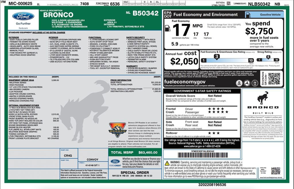 Used 2022 Ford Bronco Wildtrak AWD/4WD image 2