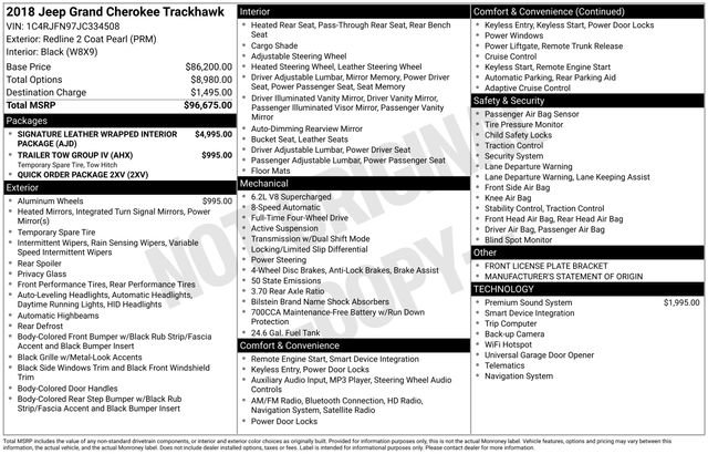 Used 2018 Jeep Grand Cherokee Trackhawk image 15
