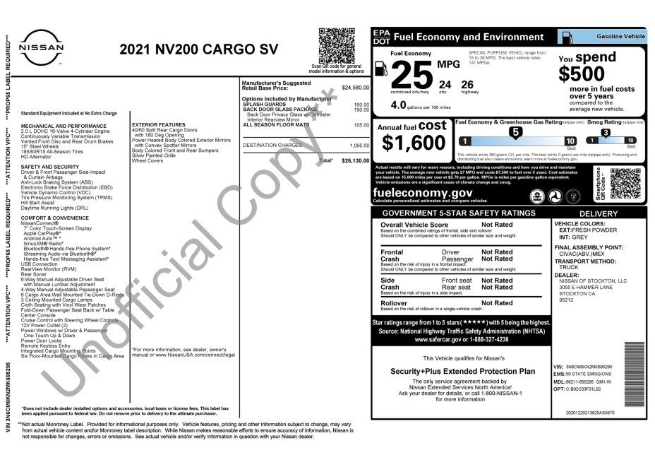 Used 2021 Nissan NV200 SV w/ Back Door Glass Package image 4