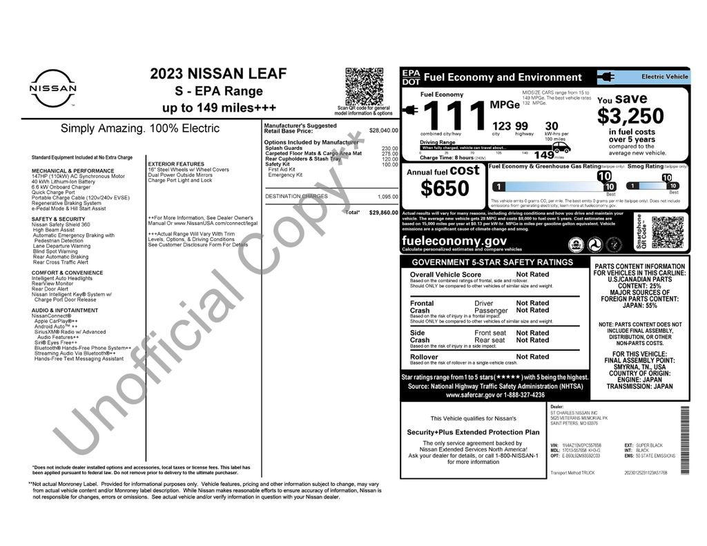 Used 2023 Nissan Leaf S image 17