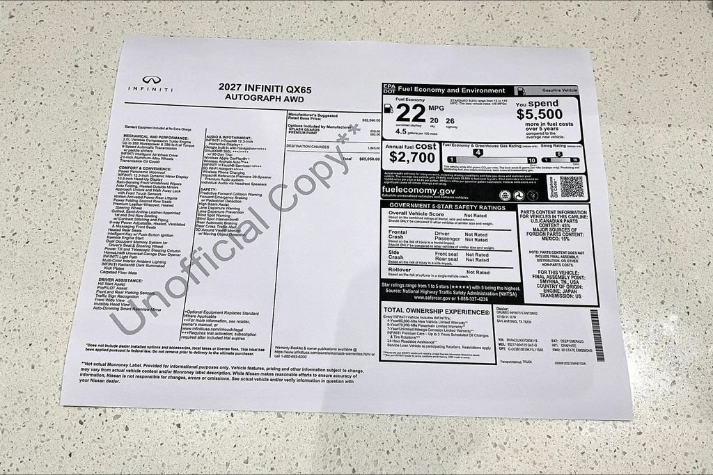 New 2027 INFINITI QX65 Autograph AWD/4WD image 41