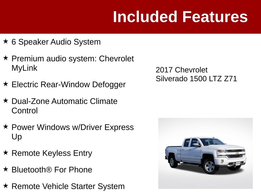 Used 2017 Chevrolet Silverado 1500 LTZ Z71 w/ LTZ Plus Package AWD/4WD image 4
