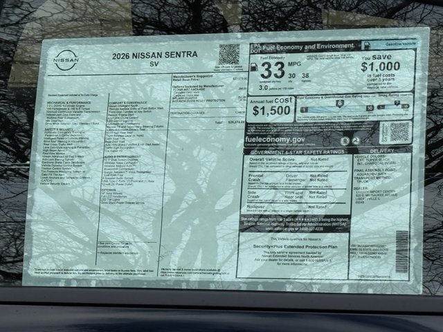 New 2026 Nissan Sentra SV w/ Floor Mat Package image 28