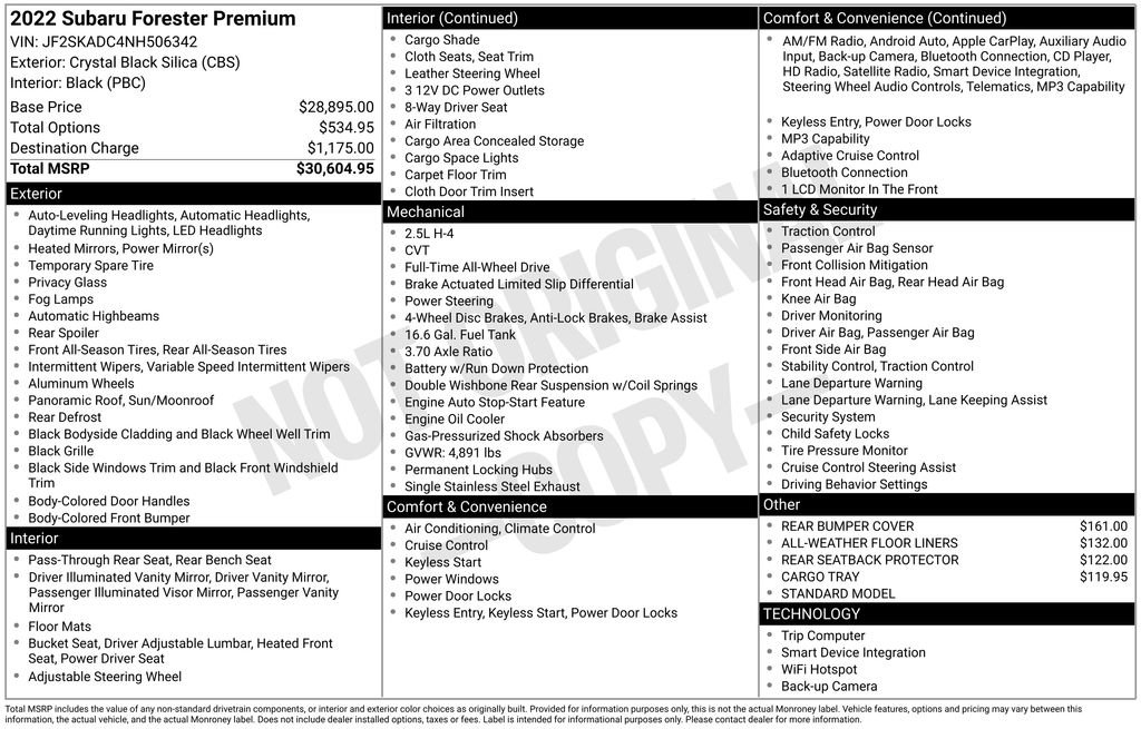 Certified 2022 Subaru Forester Premium AWD/4WD image 8