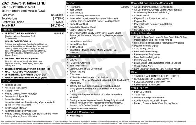 Used 2021 Chevrolet Tahoe LT w/ LT Signature Package image 6