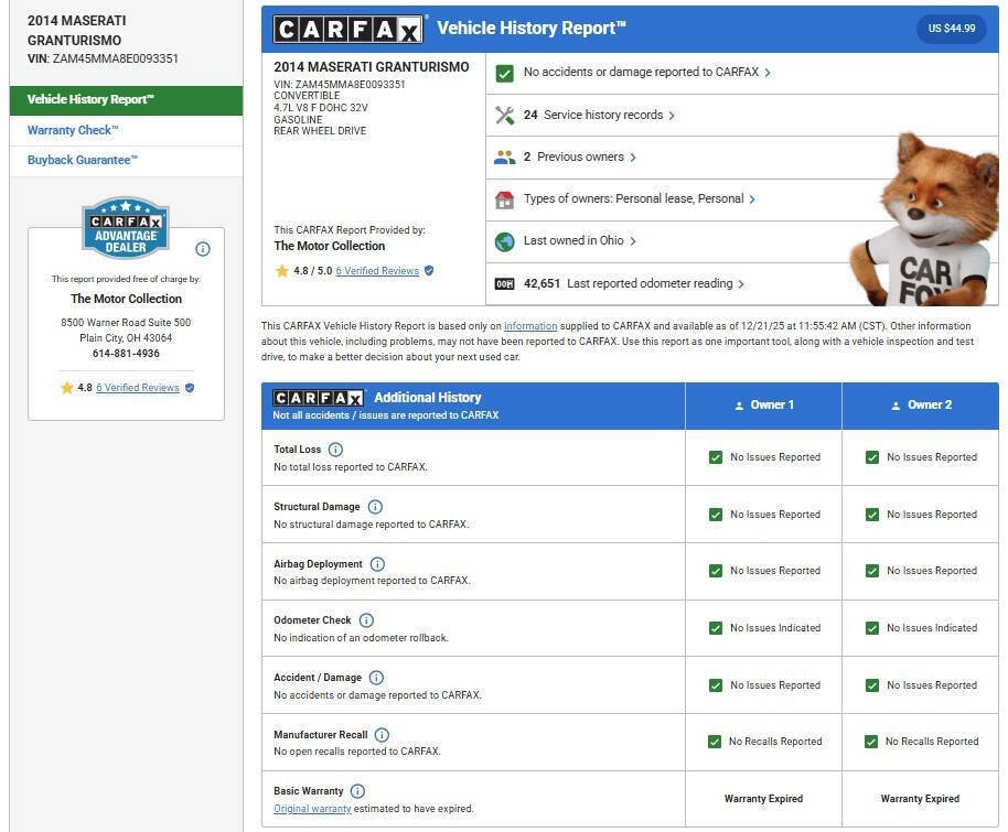 Used 2014 Maserati GranTurismo Convertible image 12