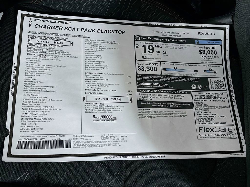 New 2026 Dodge Charger Scat Pack w/ Blacktop Package image 13