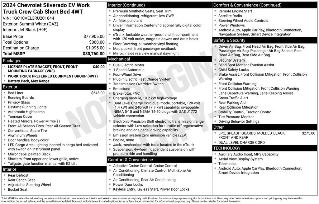 Used 2024 Chevrolet Silverado EV W/T AWD/4WD image 2
