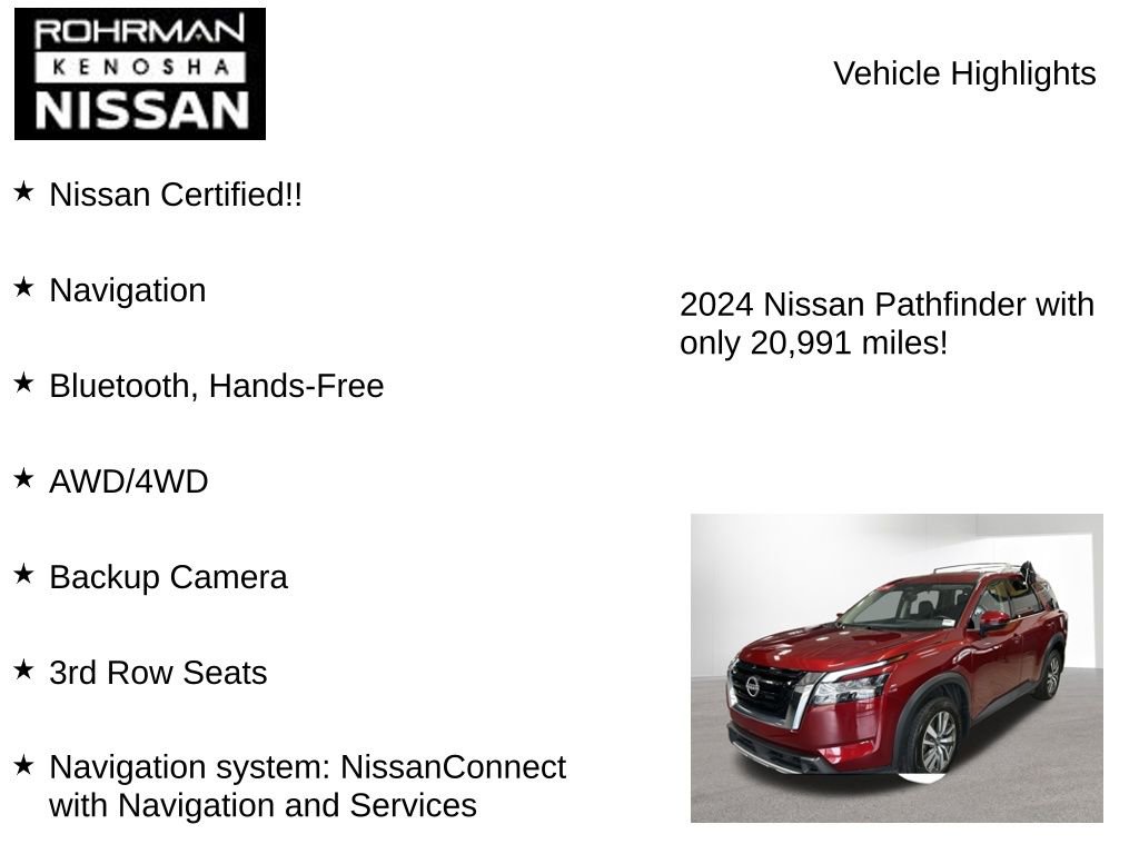 Certified 2024 Nissan Pathfinder SL AWD/4WD image 8