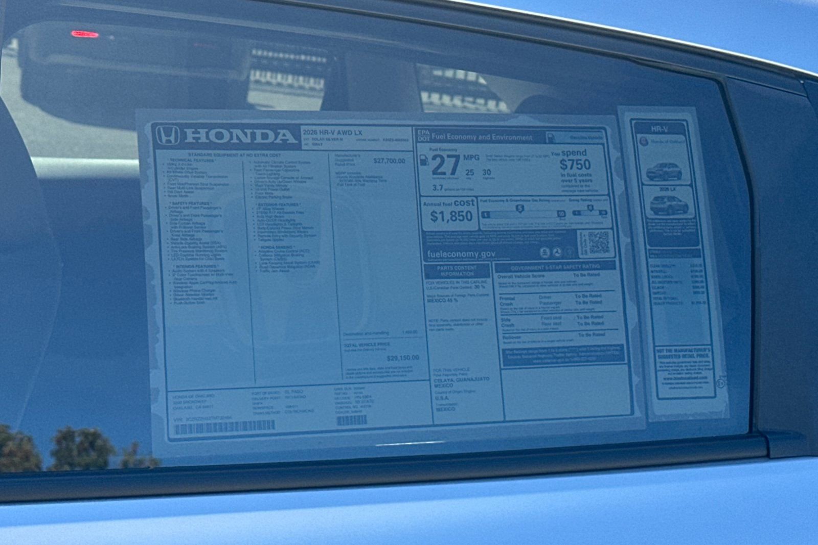 New 2026 Honda HR-V LX image 24