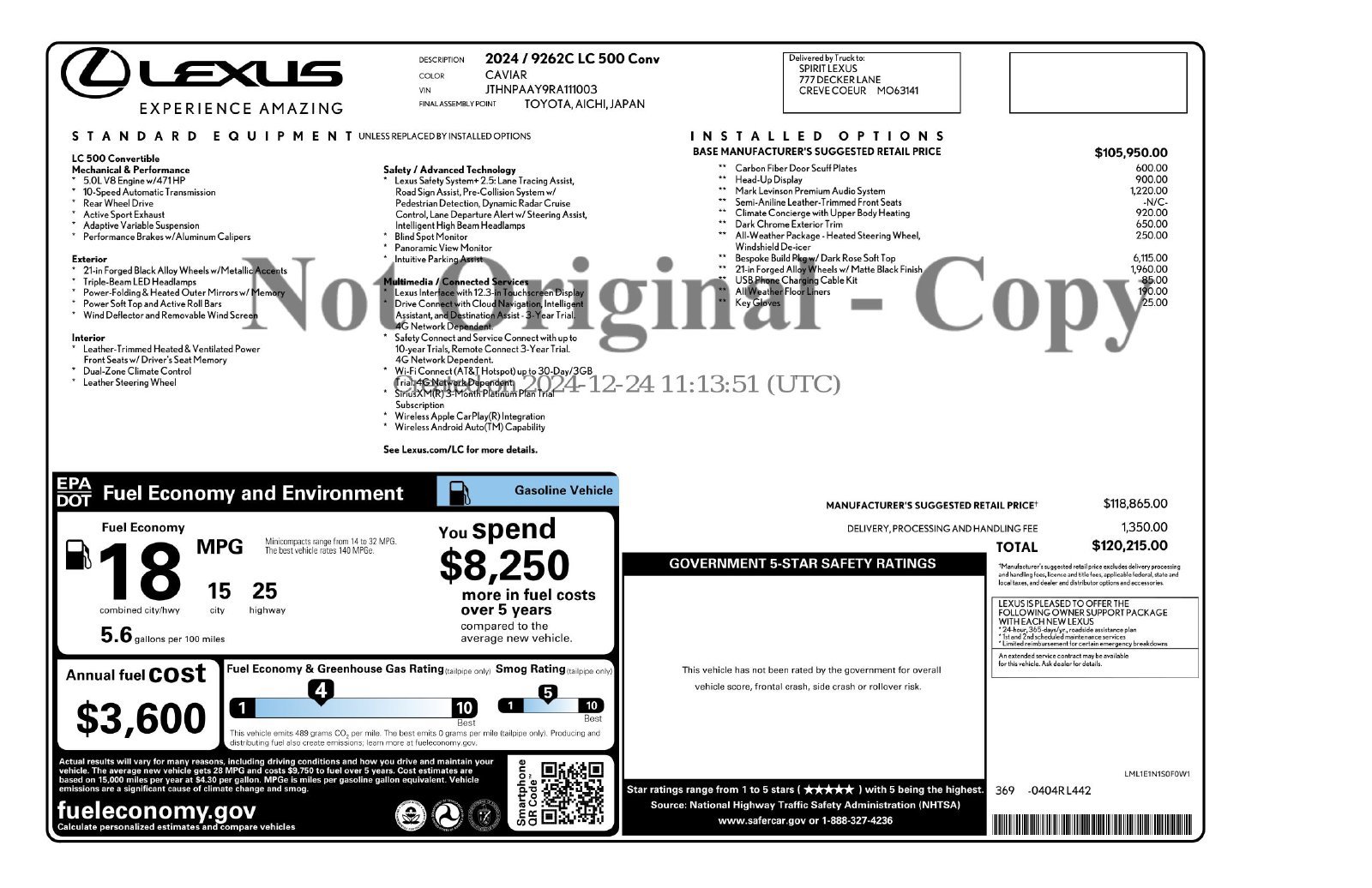 Used 2024 Lexus LC 500 Convertible RWD image 47