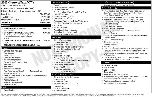 Used 2025 Chevrolet Trax ACTIV w/ Sunroof Package FWD image 12