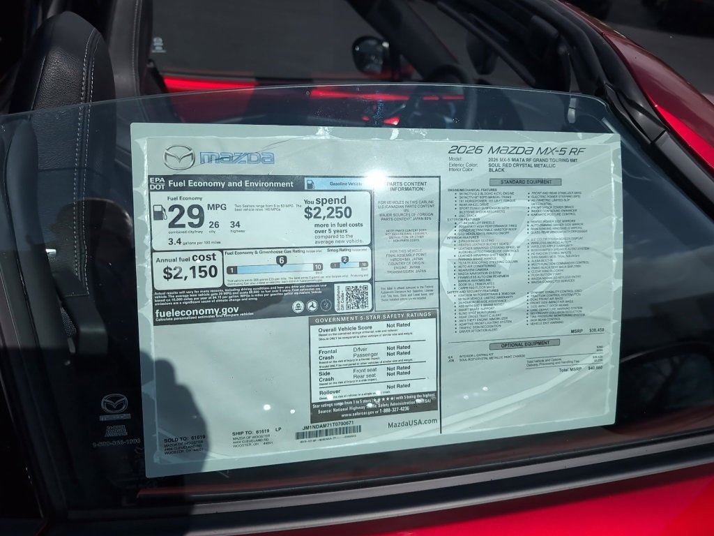 New 2026 MAZDA MX-5 Miata RF Grand Touring image 6