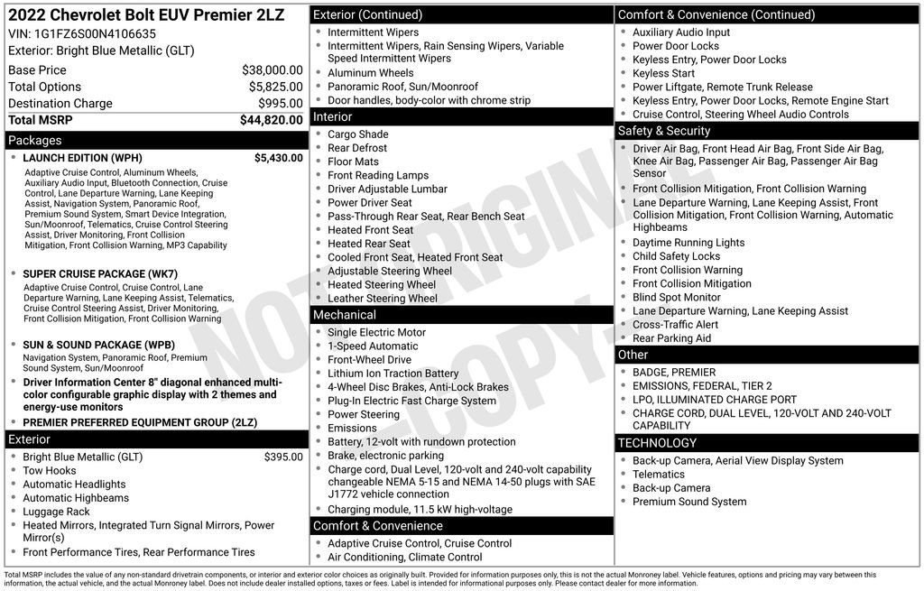 Used 2022 Chevrolet Bolt EUV Premier w/ Launch Edition FWD image 18