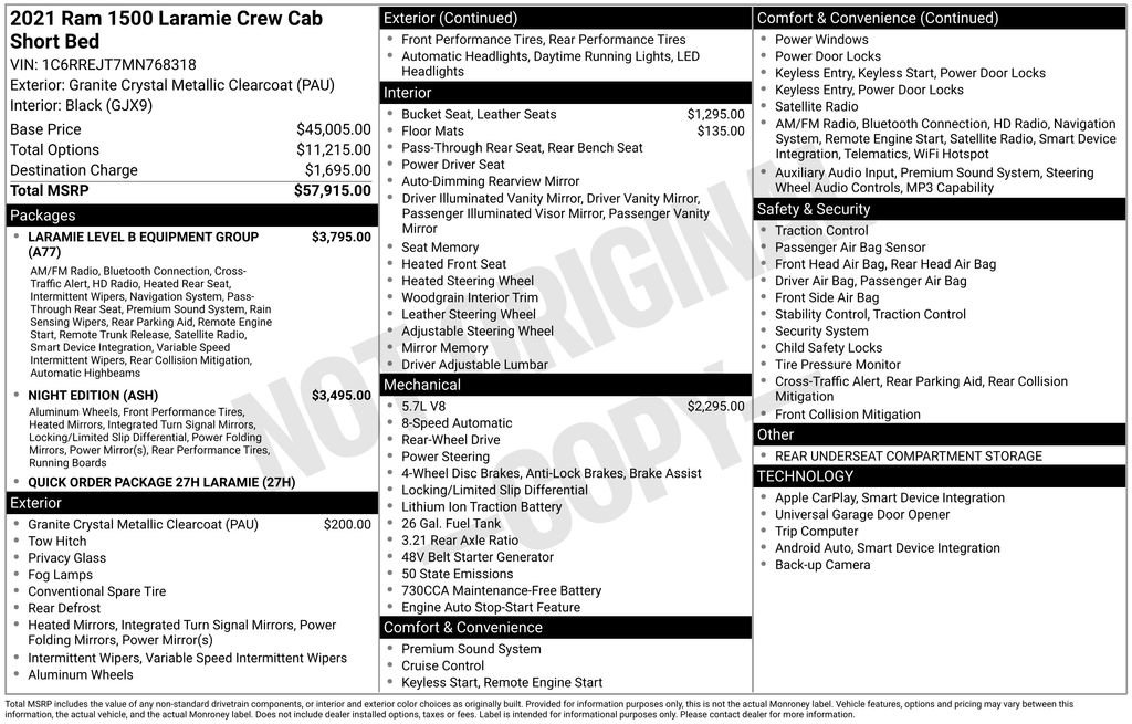 Certified 2021 RAM 1500 Laramie RWD image 10