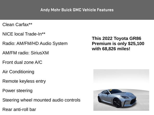 Used 2022 Toyota GR86 Premium w/ ALL Weather Mat Package (TMS) RWD image 4