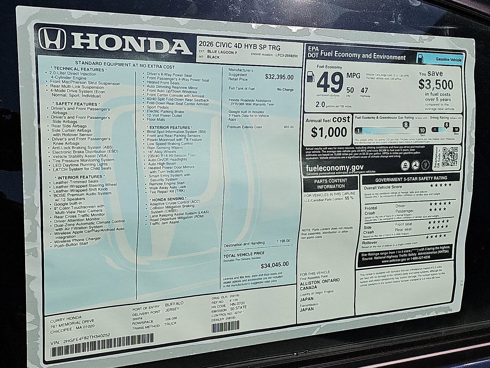 New 2026 Honda Civic Sport Touring image 11