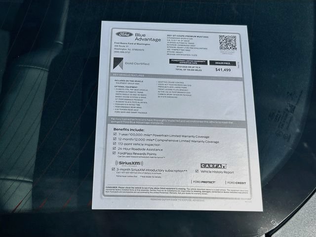 Certified 2021 Ford Mustang GT Premium w/ GT Performance Package RWD image 40