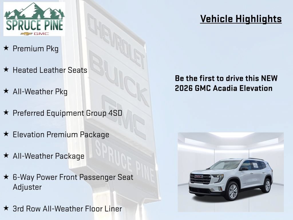 New 2026 GMC Acadia Elevation w/ Elevation Premium Package AWD/4WD image 5
