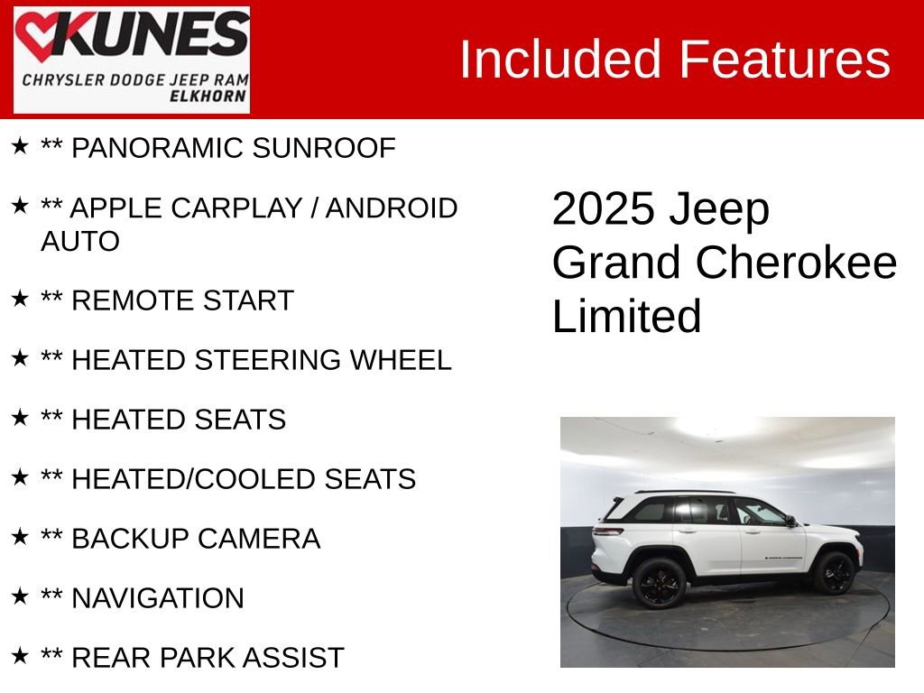 Used 2025 Jeep Grand Cherokee Limited w/ Luxury Tech Group II image 2