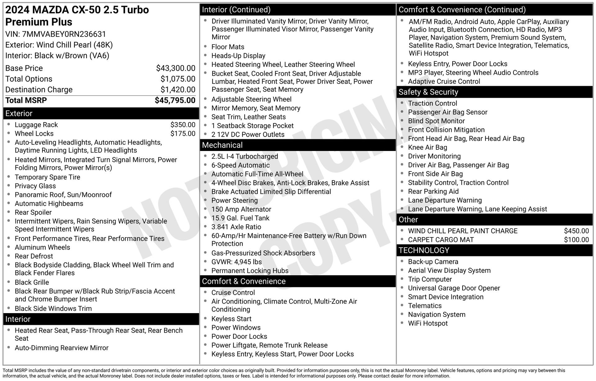 Used 2024 MAZDA CX-50 2.5 Turbo w/ Premium Plus Pkg image 46