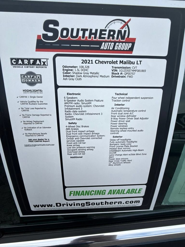 Used 2021 Chevrolet Malibu LT FWD image 11