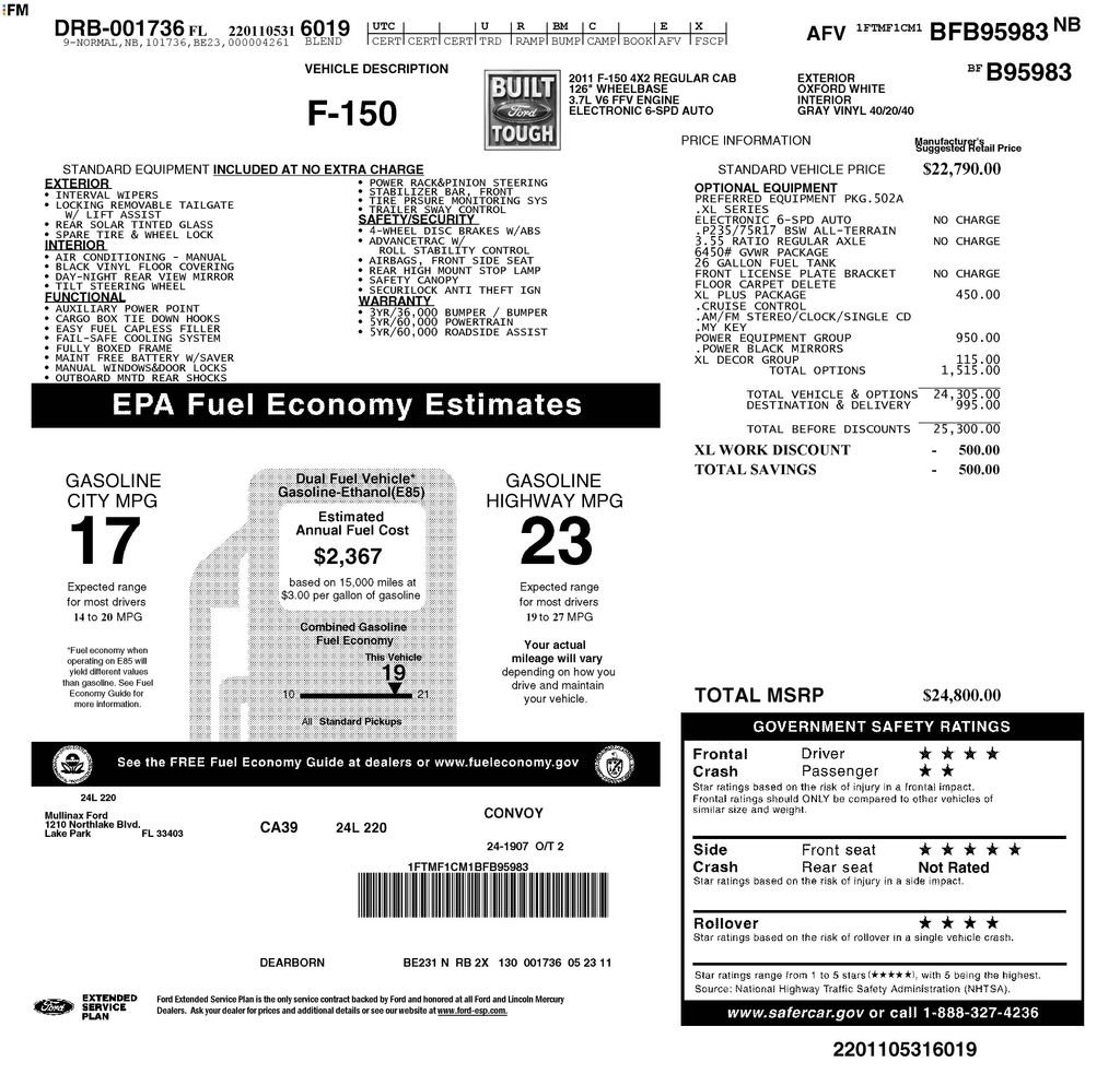 Used 2011 Ford F150 XL w/ PWR Equipment Group image 5
