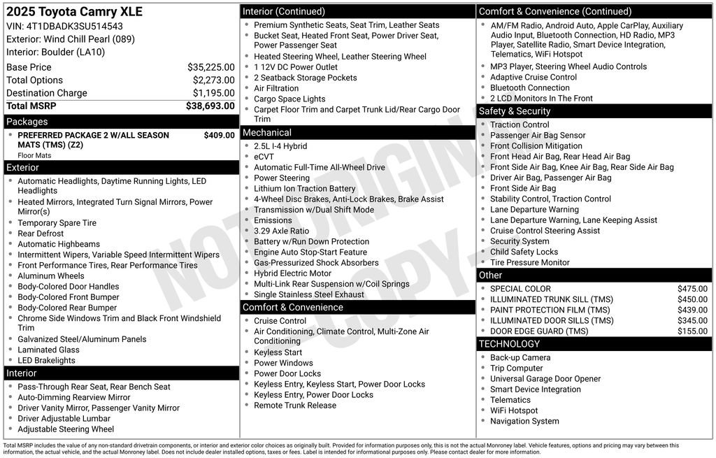 Certified 2025 Toyota Camry XLE AWD/4WD image 12