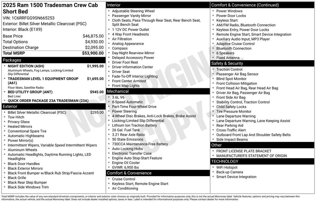 Certified 2025 RAM 1500 Tradesman w/ Night Edition image 40