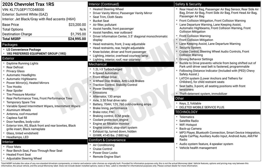 Used 2026 Chevrolet Trax RS FWD image 6